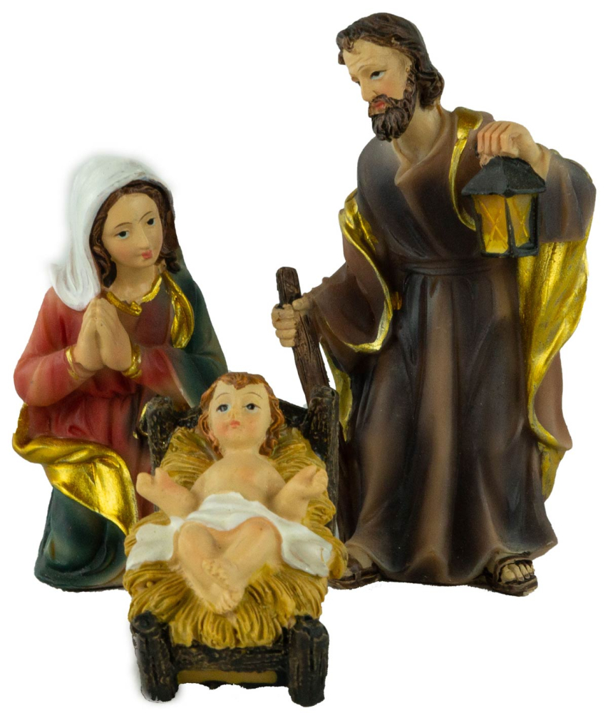 Traditionelle Weihnachtskrippe Hersbruck inkl. 17-tlg. Figurensatz K 604-S, Maße Krippe: ca. 66 x 30 x 32 cm